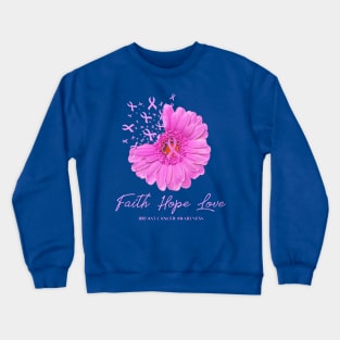 breast cancer faith sunflower  3 Crewneck Sweatshirt